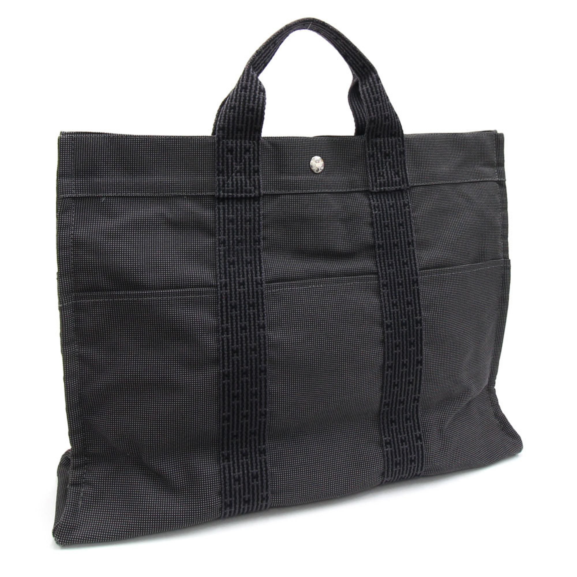 Hermes Handbag Aleline Tote Mm Gray Canvas Old Type Pull Ladies